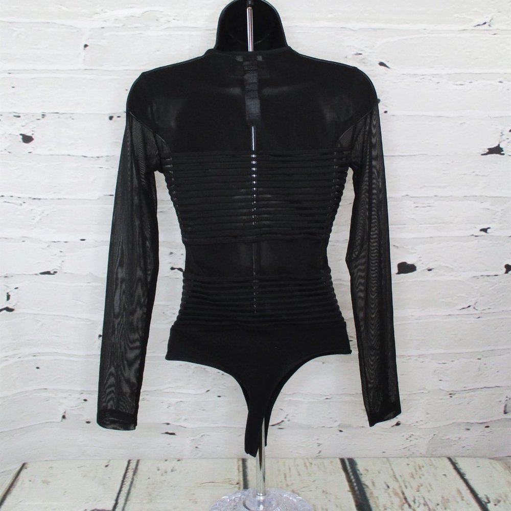 Forever 21 Juniors Sheer Striped Cheeky Bodysuit - Picture 5 of 10